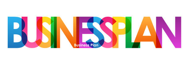 BUSINESS PLAN colorful typography banner BUSINESS PLAN colorful vector typography banner business plan document stock illustrations