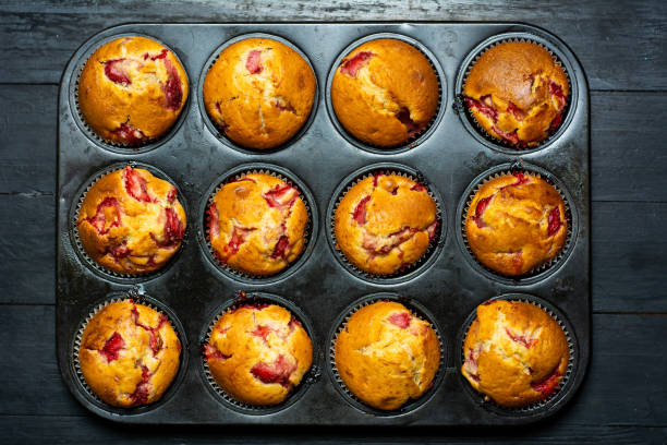 istock Baked muffins with fruits ready for eating 1252319642