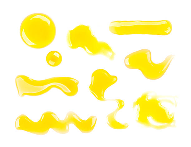istock Honey stains isolated on white background.Spots.View top 1252324316