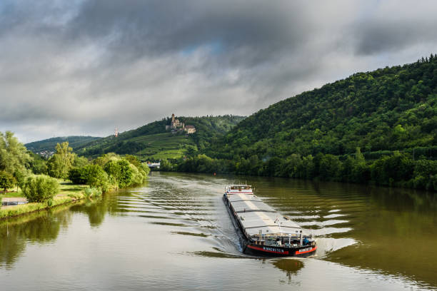 Hornberg Castle, Neckarzimmern, Germany - June 18, 2020. Hornberg Castle is located on the right bank of the River Neckar above the village Neckarzimmern in the Neckar-Odenwald-District in Baden-Wuerttemberg, Germany. The partially ruined castle is the largest and oldest of the castles in the Neckar Valley.