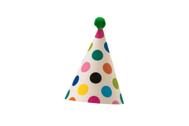 istock Colorful birthday cap isolated on white 1252334214