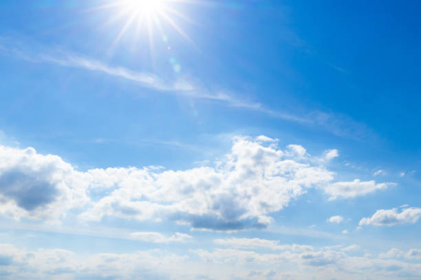 istock beautiful blue sky background with cumulus clouds and a bright sunny day at summer 1252354341