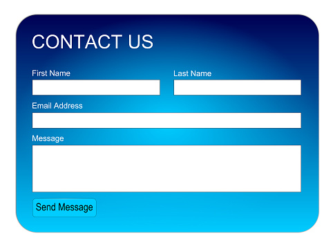 blue contact us form or feedback form – illustration