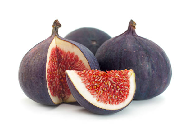 Purple fig fruit closeup stock photo