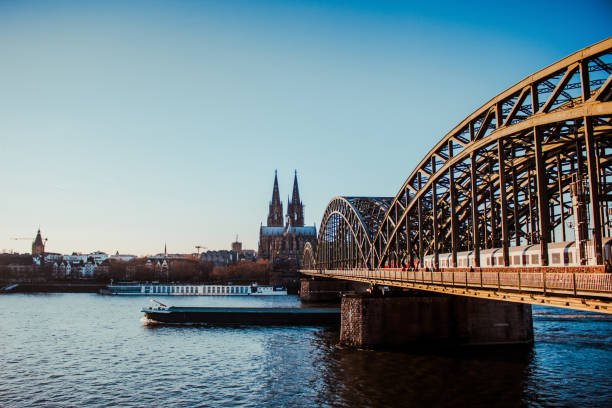 View of Cologne. View of the cathedral and the bridge of Cologne. rhineland stock pictures, royalty-free photos & images