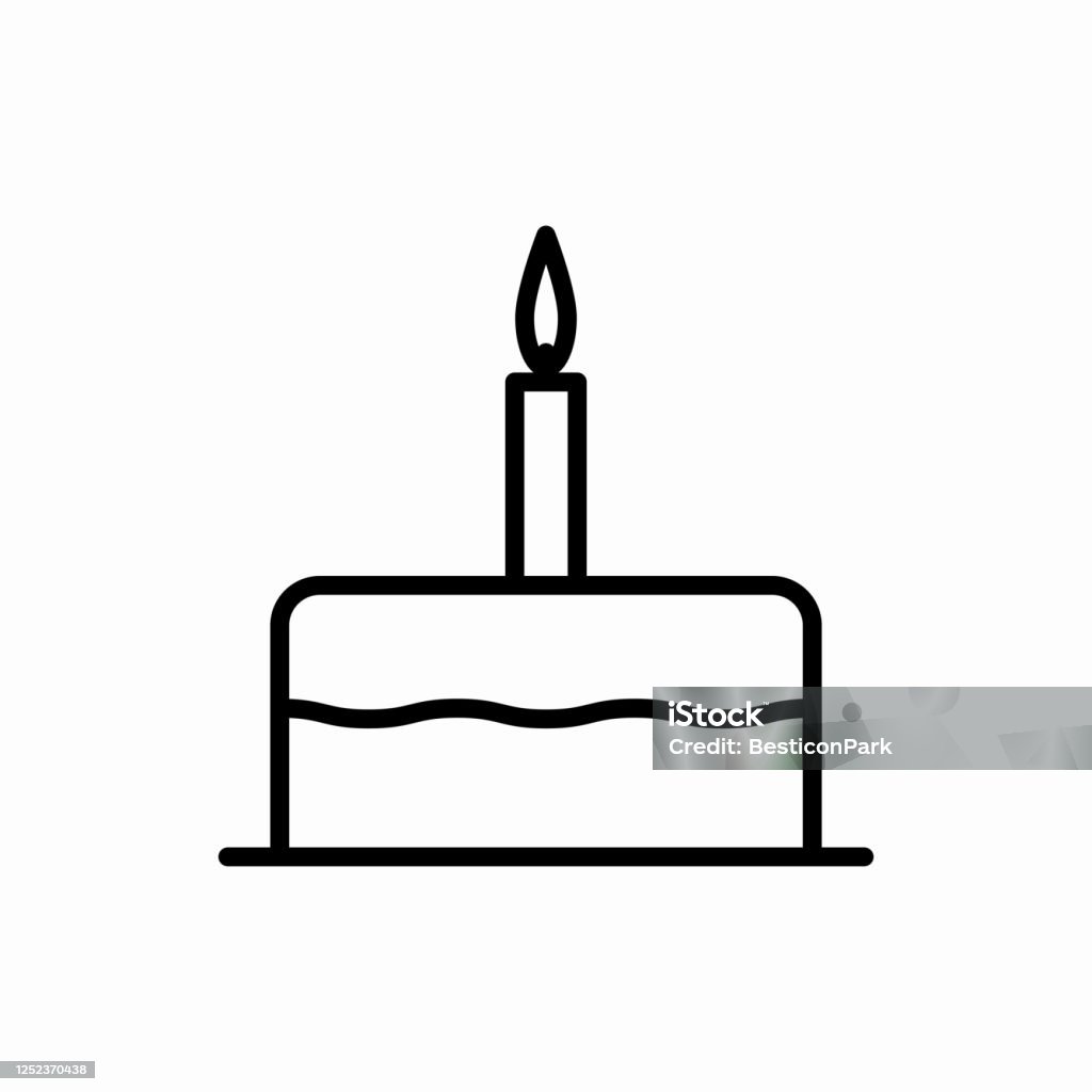 Outline Birthday Cake Icon Birthday Cake Vector Illustration ...