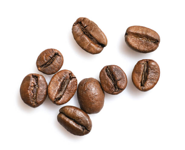 istock Group of coffee beans isolated on white background 1252380560