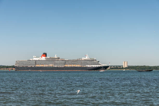 Hythe, UK. Wednesday 35 June 2020. The cruise liner MS Queen Victoria in Southampton Docks in Hampshire.