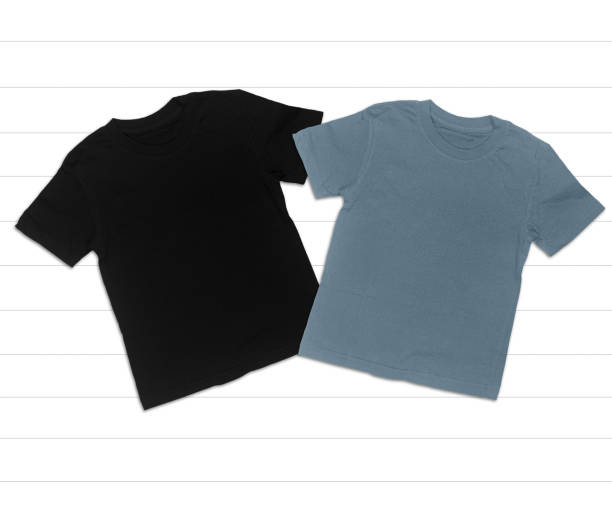 istock Black and Gray T-shirt Mockup on White Background 1252383160