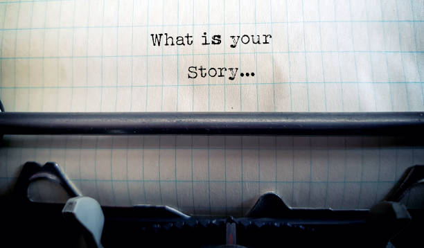 あなたのストーリーは何 - typewriter key 写真 ストックフォトと画像
