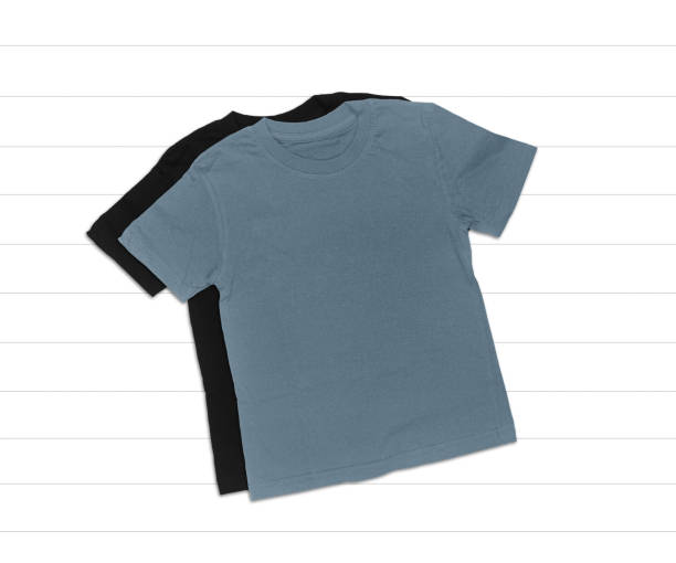 istock Black and Gray T-shirt Mockup on White Background 1252385611