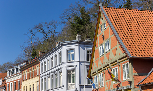 Historic facades in the center of Lauenburg