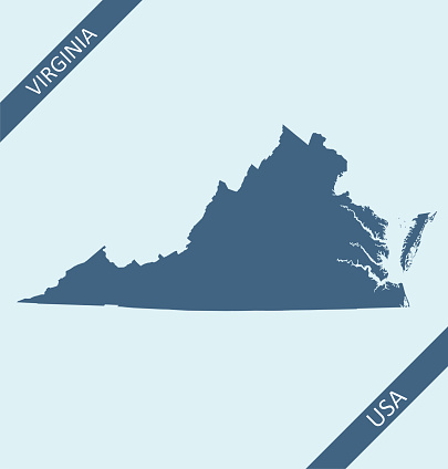 Highly detailed map of Virginia state of United States of America for web banner, mobile app, and educational use. The map is accurately prepared by a map expert.