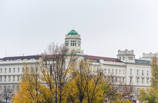 Exterior view of the courthouse building in Vienna, Austria