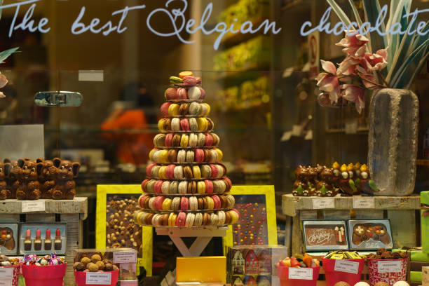 Brussels: People walk by Belgian chocolate store Leonidas in Brussels. There are over 2,000 chocolatiers in Belgium.