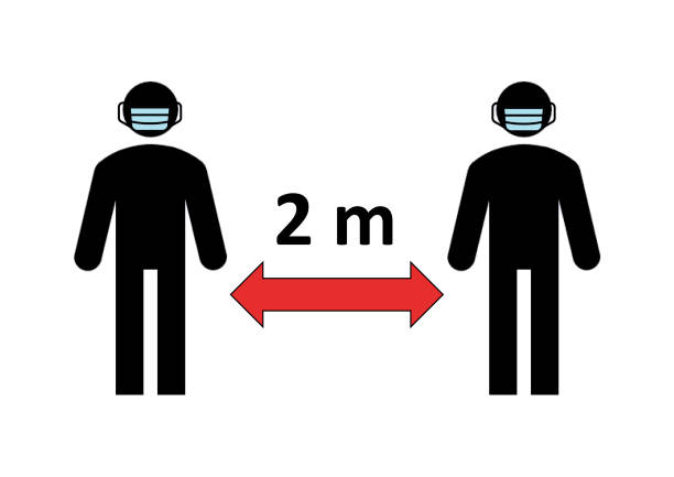 istock Social distancing and face mask obligation warning sign 1252404909