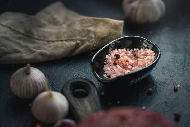 Pink Salt and Ingredients Close-up