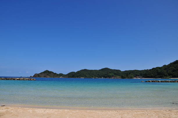 Scenic beach in the Japanese countryside