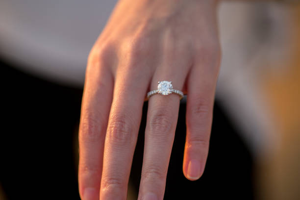 istock Engagement Ring On Woman's Hand During Sunset 1252408686