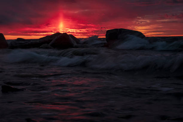 stunningly beautiful sunset view over the Baltic Sea