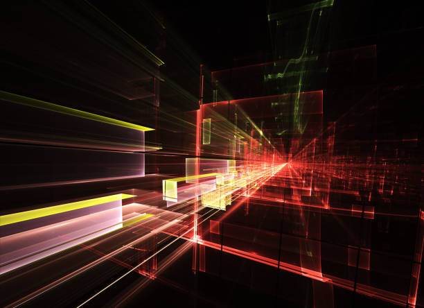 istock Dynamic curves ands color pattern. Fractal graphics. Science and technology concept. 1252414175