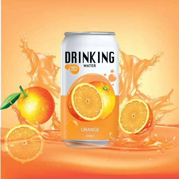 Vector illustration of Orange fruit and design of orange fruit package and juice