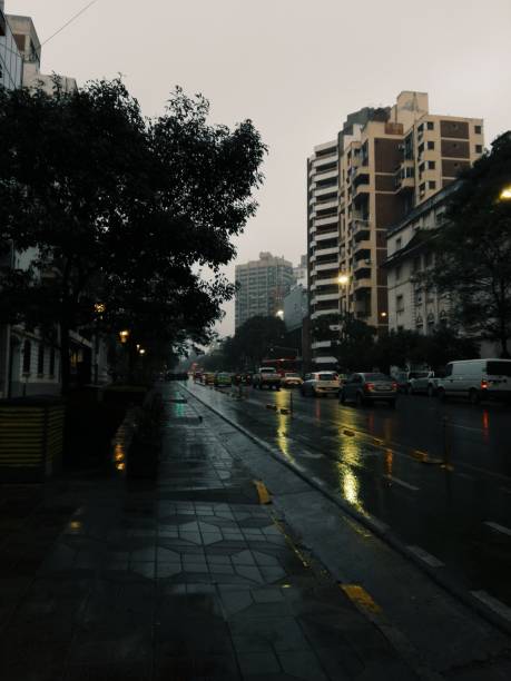 istock winter evening and rain in the city 1252422101