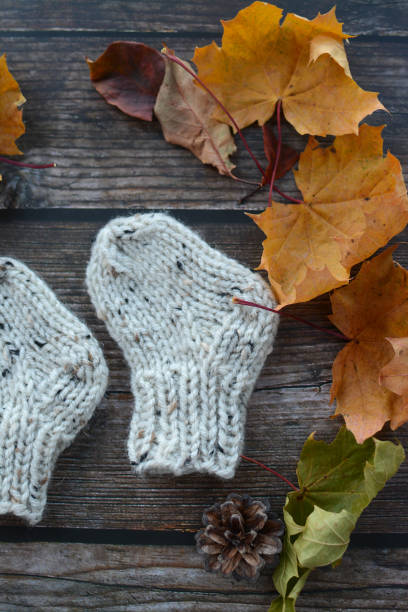 istock Chunky and warm handmade socks for newborn 1252422873