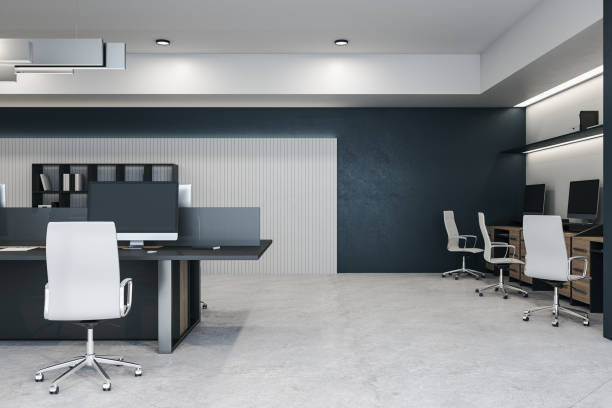 istock New grey coworking office interior 1252423520