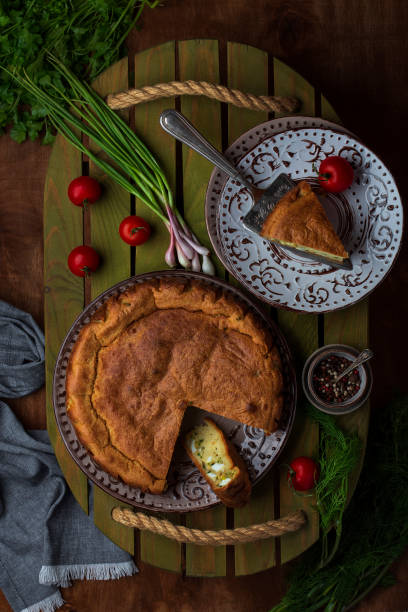 istock homemade pie with green onions and eggs 1252443744