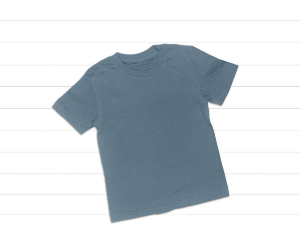 istock Blue and gray t-shirt on a white background 1252446422
