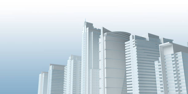 istock group of wireframe skyscrapers 1252457342