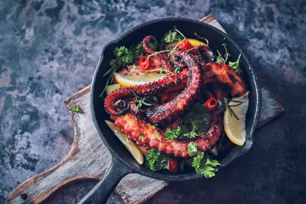 Photo of Octopus Ceviche with Fish, Onion, Chili Pepper and Lemon