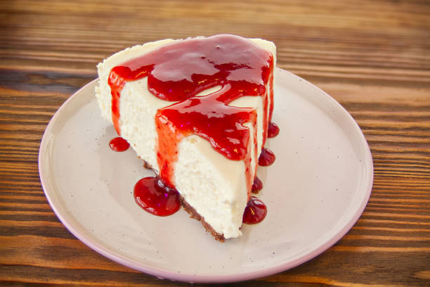 istock delicious cheesecake with strawberries on  plate 1252475028