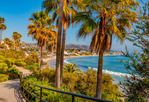 istock Laguna Beach path leads to the Pacific Ocean coastline. 1252477080