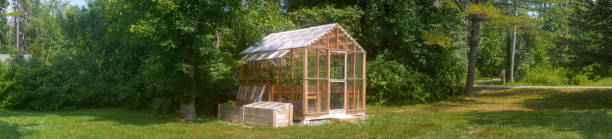 istock Panoramic view of a greenhouse 1252482157