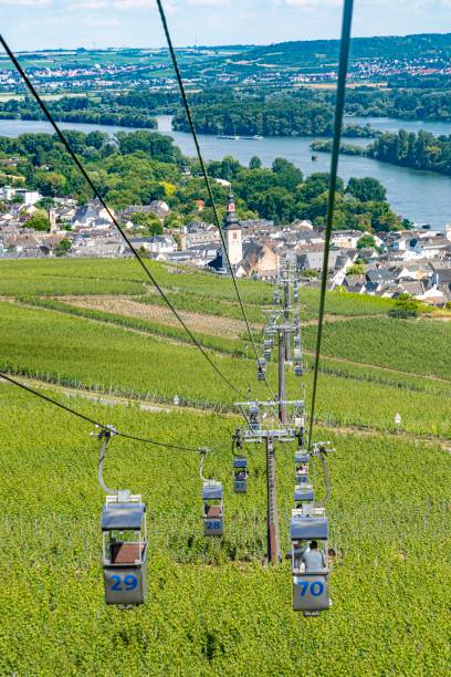 живописный фуникулер над виноградниками рудесхайма - 3521 стоковые фото и изображения