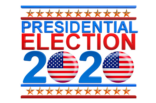 Presidential Election 2020 in the USA concept, 3D rendering isolated on white background