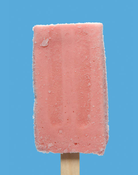 istock fresh cherry flavor popsicle on blue background 1252521350