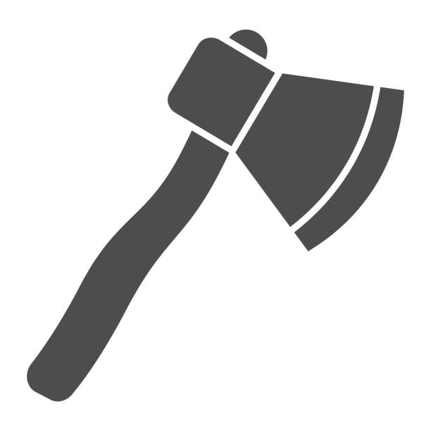 ikona ax, koncepcja pikniku, znak siekiery na białym tle, ikona topora w stylu glifów dla koncepcji mobilnej i projektowania stron internetowych. grafika wektorowa. - handle axe work tool wood stock illustrations