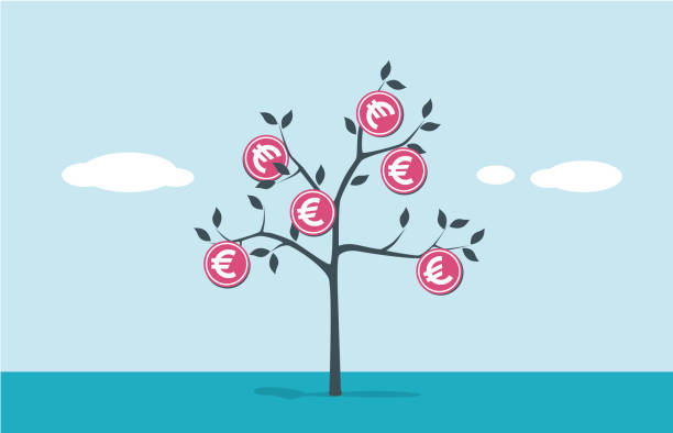 money tree illustration and painting euro symbol illustrations stock illustrations