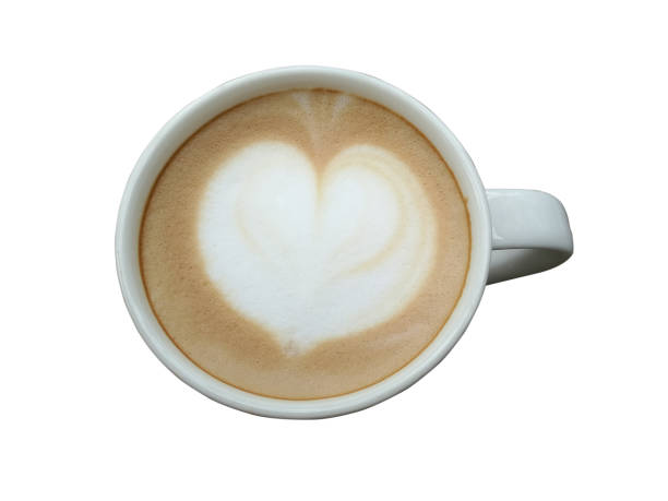 istock A cup of cappuccino coffee on white background. 1252577940