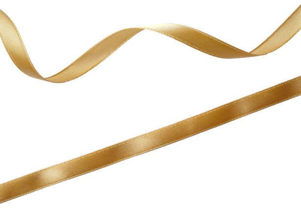 istock Gold ribbon isolated on white background. 1252579936