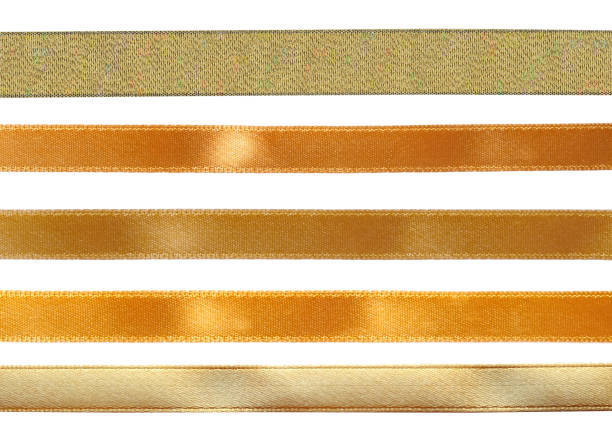 istock Golden ribbons isolated on white background. 1252580582