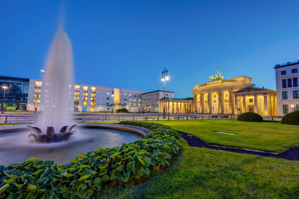 The illuminated Brandenburg Gate