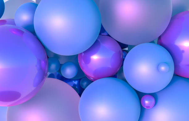 istock Abstract geometric 3d art background with purple sphere. 1252589627