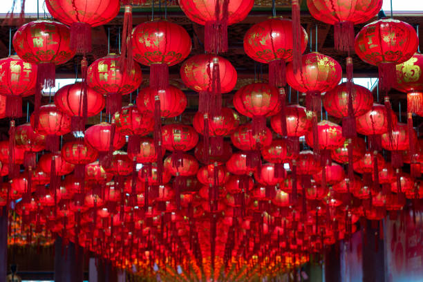 istock Many red lanterns were decorated during the Chinese New Year 1252595101