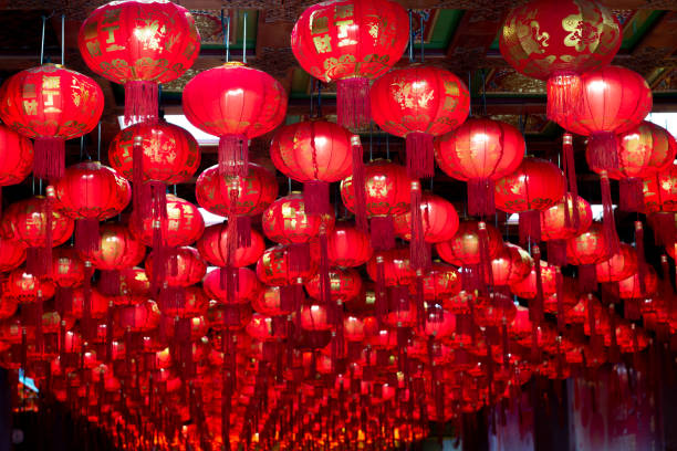 istock Many red lanterns were decorated during the Chinese New Year 1252595113