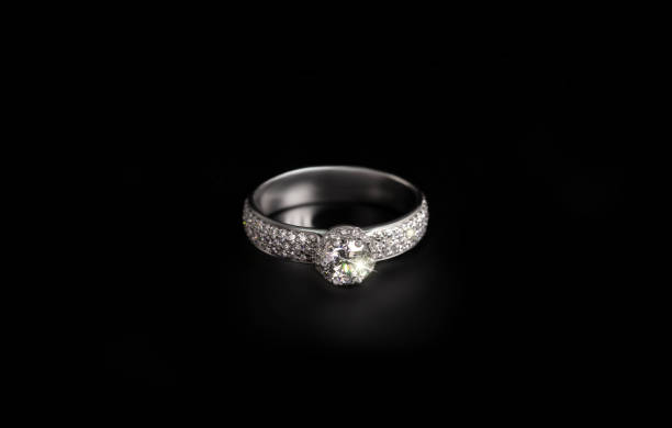 istock Gold ring with a diamond gemstone 1252597860