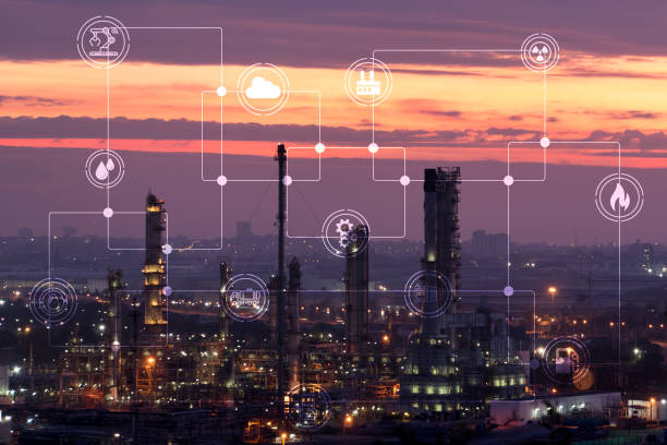 istock Petrochemical industry on sunset 1252599253